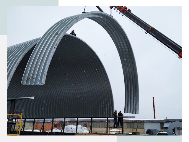 Полукруглые ангары в Борисоглебске